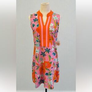 Spartina 449 Pink Floral Tunic with Coral Placket